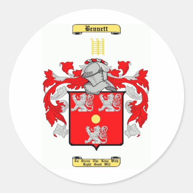 Bennett (Englisch) Runder Aufkleber (Vorderseite)