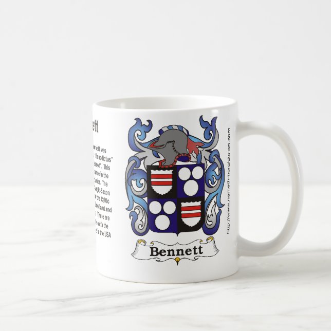 Bennett-Familienwappen auf einer Tasse (Rechts)