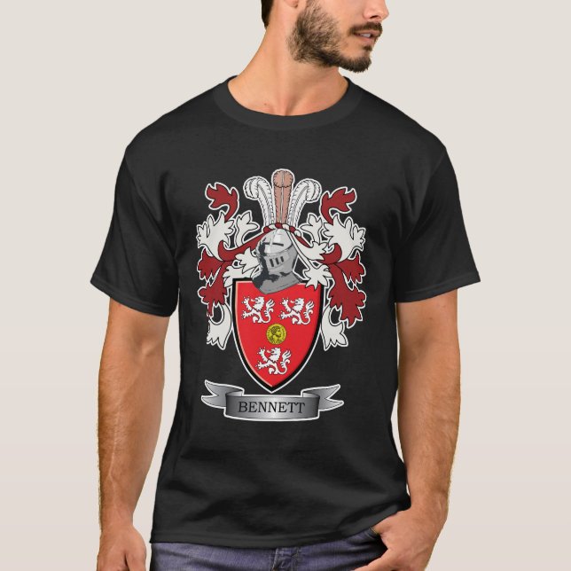 Bennett-Familienwappen-Wappen T-Shirt (Vorderseite)