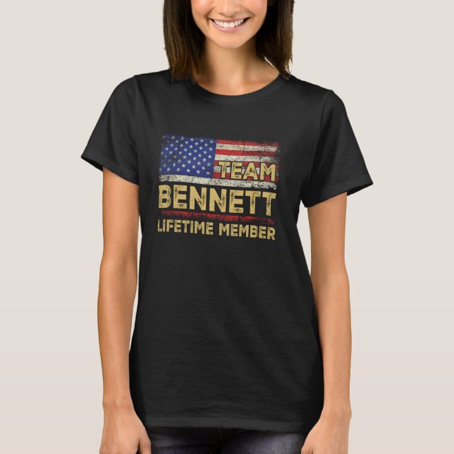 Bennett Nachname Shirt Team Bennett Lifetime Memb (Vorderseite)