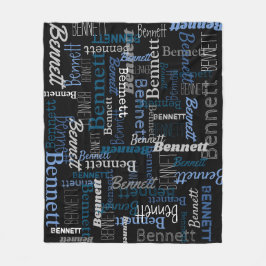 Bennett personalisierter Name blau graue Decke