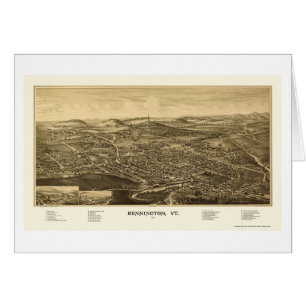Bennington, carte panoramique de VT - 1887