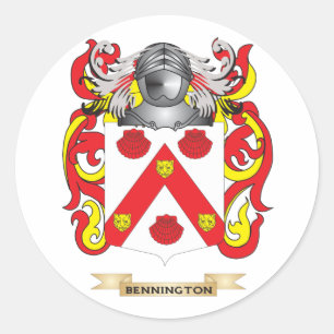Bennington Coat of Arms (Familienwappen) Runder Aufkleber