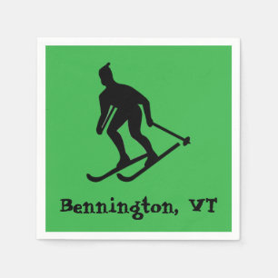 Bennington, VT - Green Mountain Skiing Town Serviette
