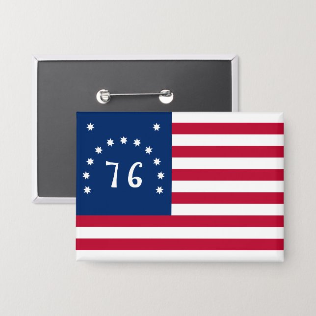 Benningtons Banner: Die 76 amerikanische Schlachtf Button (Vorderseite/Rückseite)