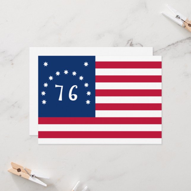 Benningtons Banner: Die 76 amerikanische Schlachtf Einladung (Vorderseite/Rückseite Beispiel)