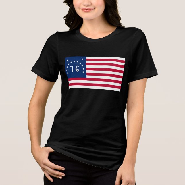 Benningtons Banner: Die 76 amerikanische Schlachtf Tri-Blend Shirt (Vorderseite)