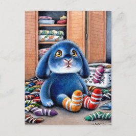 Benny Blue - Carte postale Chaussettes manquantes