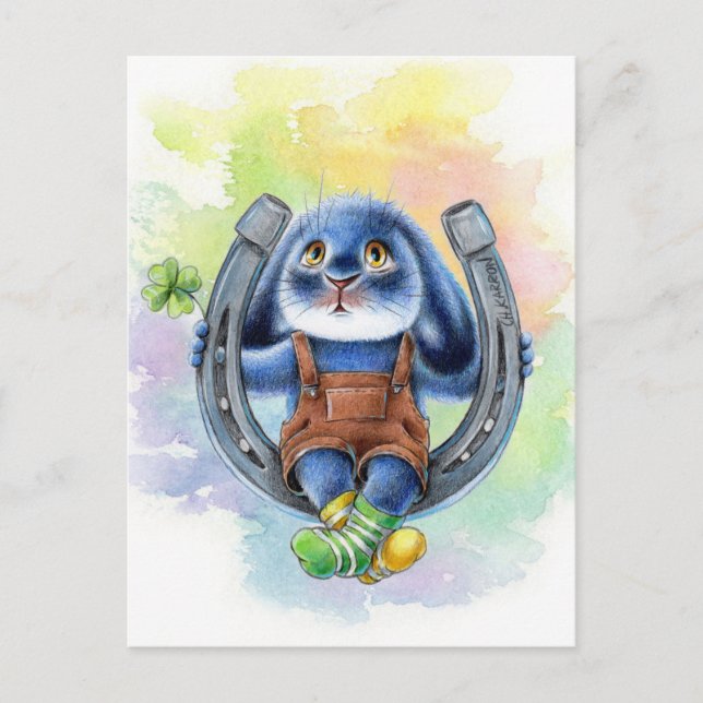 Benny Blue - Carte postale Fer à cheval porte-bonh (Devant)