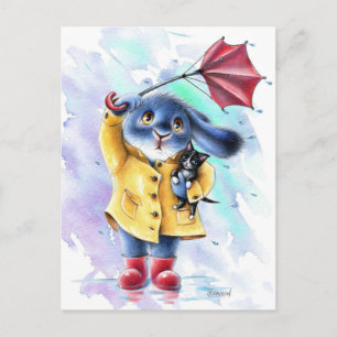 Benny Blue - Carte postale Secourt de chat