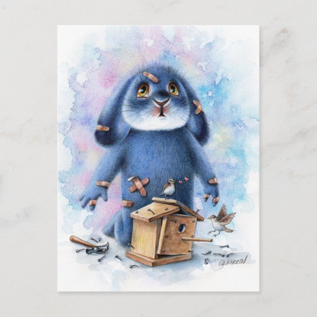 Benny Blue - DIY Bird House Postcard Postkarte (Vorderseite)