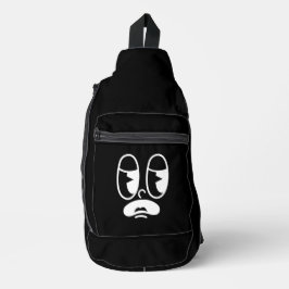 Benommener Glitch-Gesicht Crossbody Bag