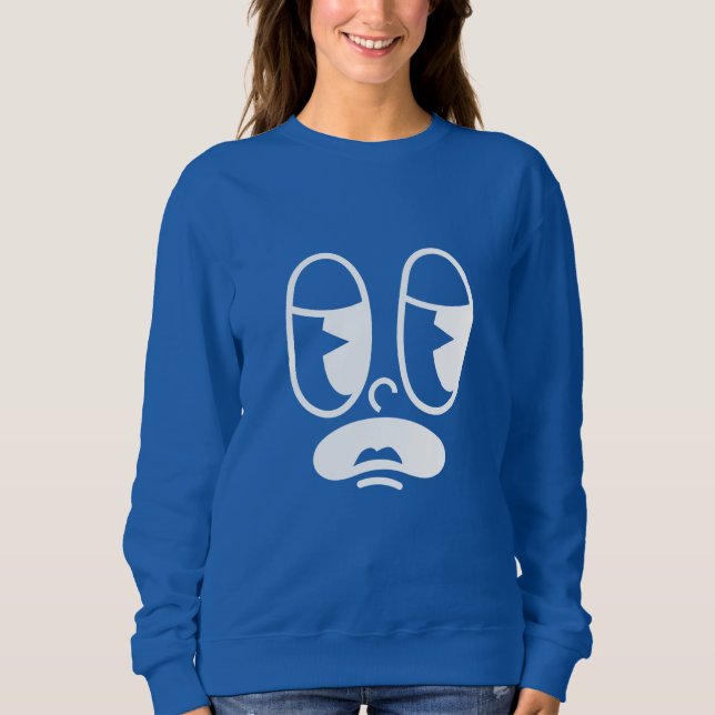 Benommener Glitch Gesicht Sweatshirt (Vorderseite)