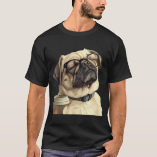 Benommener Mops und Kaffee  T-Shirt