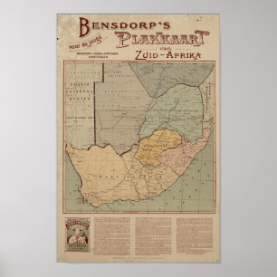 Bensdorps niederländische Karte von Südafrika Poster
