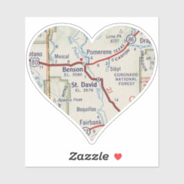 Benson AZ Vintag Map Aufkleber