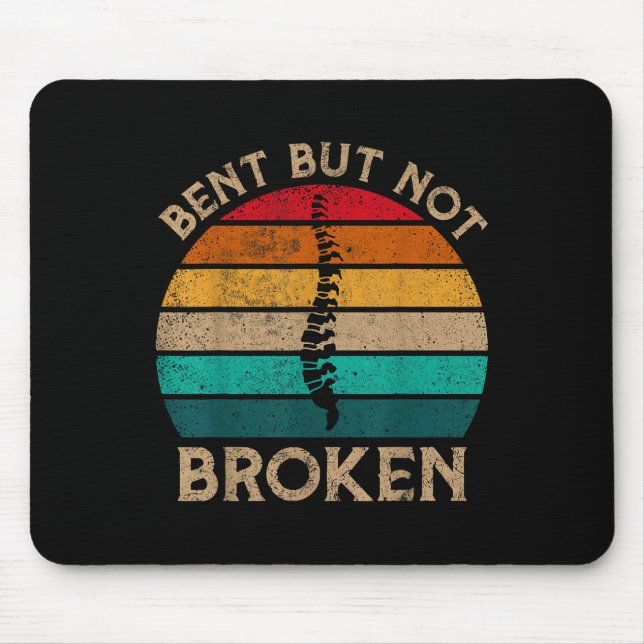 Bent, aber nicht gebrochen Retro Scoliose Bewussts Mousepad (Vorne)