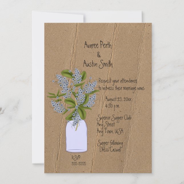 Bent Cardboard Look Hochzeitseinladungen Einladung (Vorderseite)