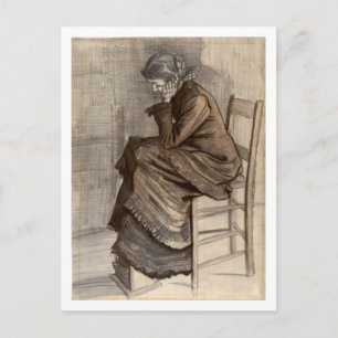 Bent Figure a Woman, Vincent van Gogh Postkarte