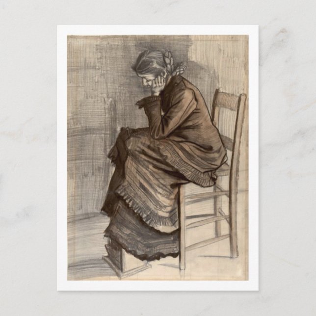 Bent Figure a Woman, Vincent van Gogh Postkarte (Vorderseite)