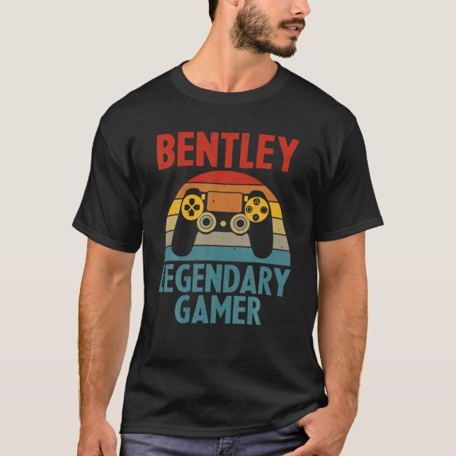 BENTLEY Gift Name Personalisiert Gaming Geek B T-Shirt (Vorderseite)