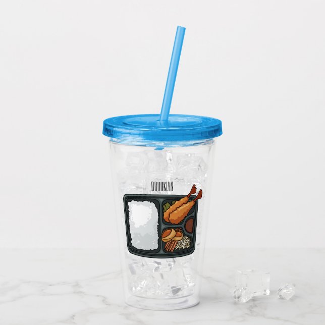 Bento Cartoon Illustration Acryltrinkbecher (Rückseite Ice)