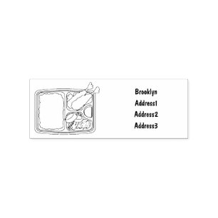 Bento Cartoon Illustration Gummistempel