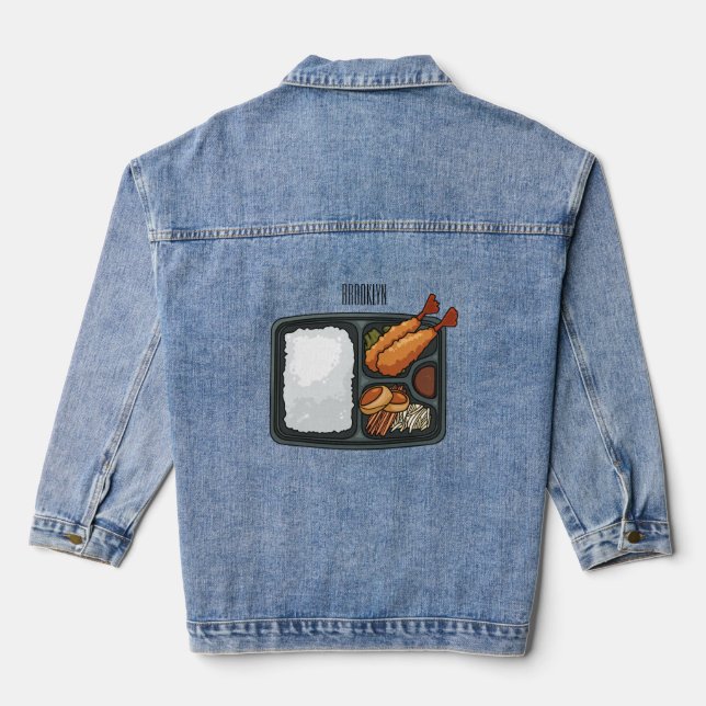 Bento Cartoon Illustration Jeansjacke (Rückseite)