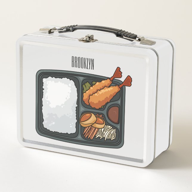 Bento Cartoon Illustration Metall Brotdose (Vorderseite)