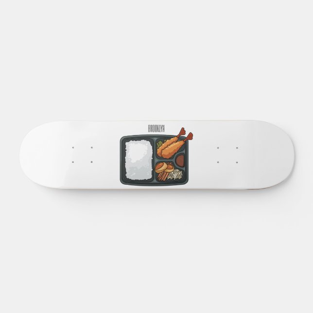 Bento Cartoon Illustration Skateboard (Horizontal)