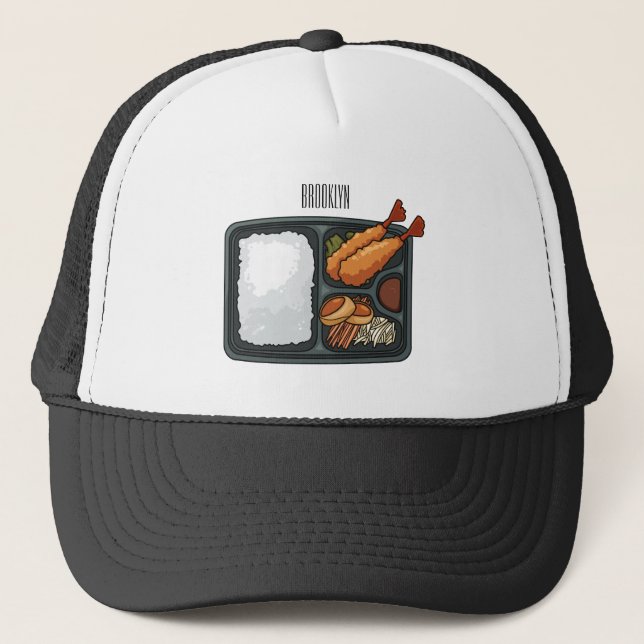 Bento Cartoon Illustration Truckerkappe (Vorderseite)