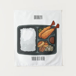 Bento Cartoon Illustration Wandteppich