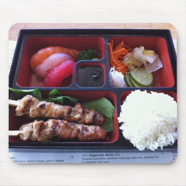 Bento Kasten-Sushi-japanische Reis-Nahrung Mousepad (Vorne)