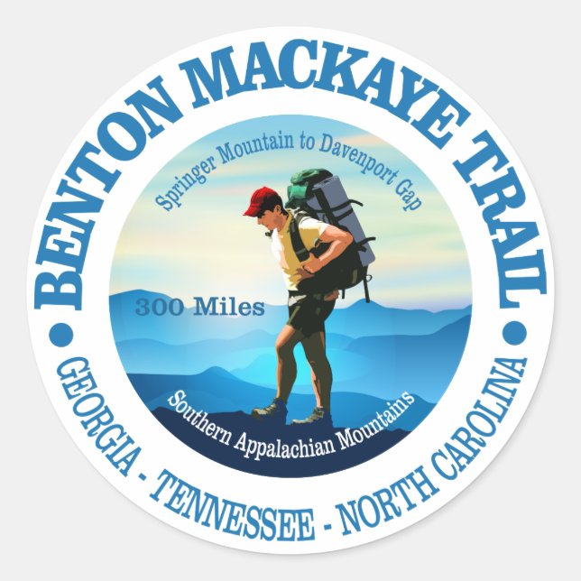 Benton MacKaye Trail (Hiker C) Runder Aufkleber (Vorderseite)