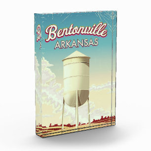 Bentonville, Arkansas Reiseplakat. Fotoblock
