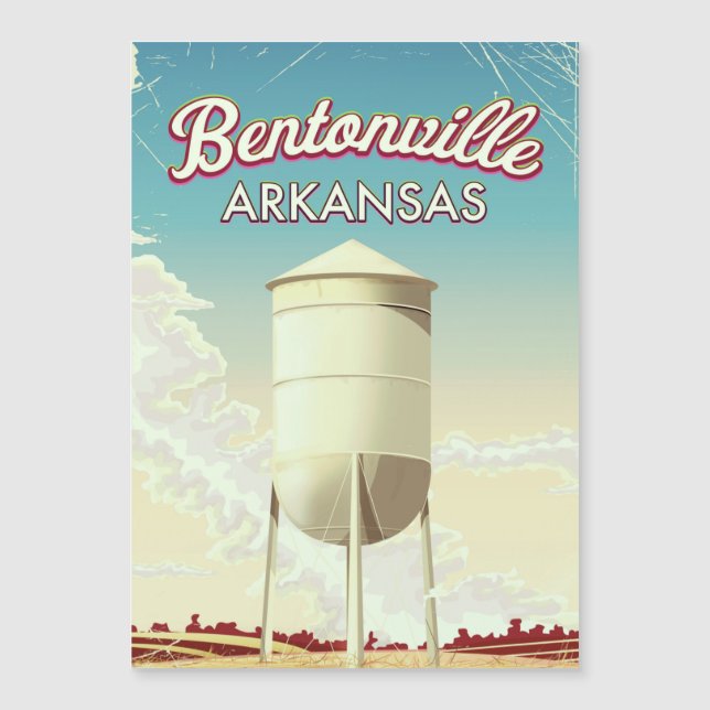 Bentonville, Arkansas Reiseplakat. Magnetkarte (Vorderseite)