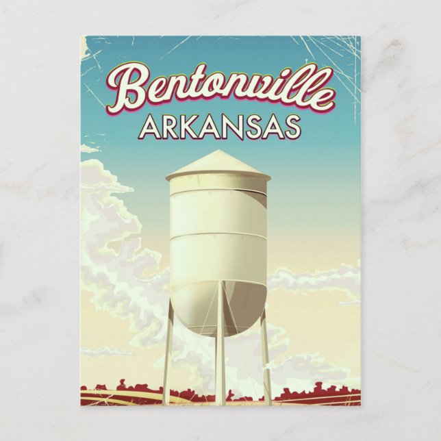 Bentonville, Arkansas Reiseplakat. Postkarte (Vorderseite)