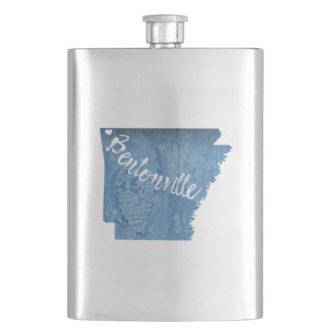 Bentonville Arkansas Wood Grain Flachmann (Vorderseite)