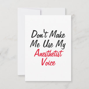 Benutze nicht meine Anästhesist Stimme  Karte
