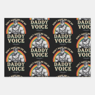 Benutze nicht meine Daddy-Stimme Gay LGBTQ Geschenkpapier Set