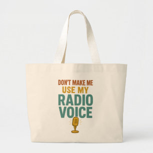 Benutze nicht meine Radiostimme Lustiger Moderator Jumbo Stoffbeutel