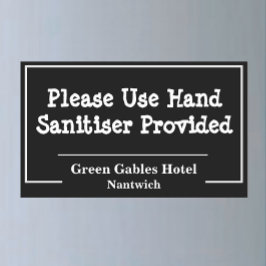 Benutzen Sie bitte den Hand-Sanitiser. Hotel Badez Rechteckiger Aufkleber