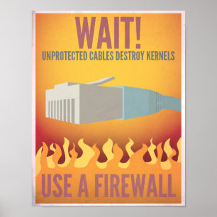 Benutzen Sie eine Brandmauer Poster