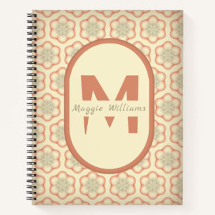 Benutzerdefinbares modernes Retro-Monogramm-Notizb Notizbuch