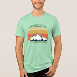 Benutzerdefineter Herbstsonnenuntergang Familienzu Tri-Blend Shirt