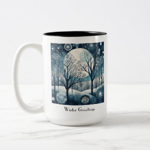 Benutzerdefineter Mondlicht-Norwegischer-Wald-Wint Zweifarbige Tasse