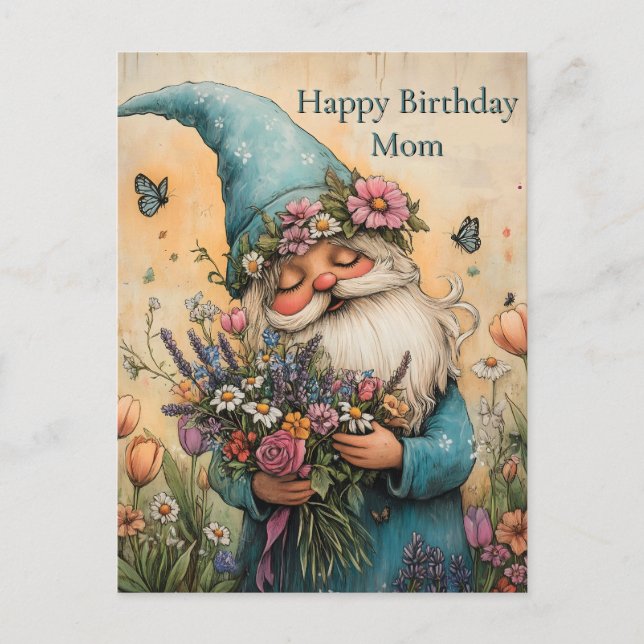 Benutzerdefinierbare Blume - GNOME-Illustration Postkarte (Vorderseite)