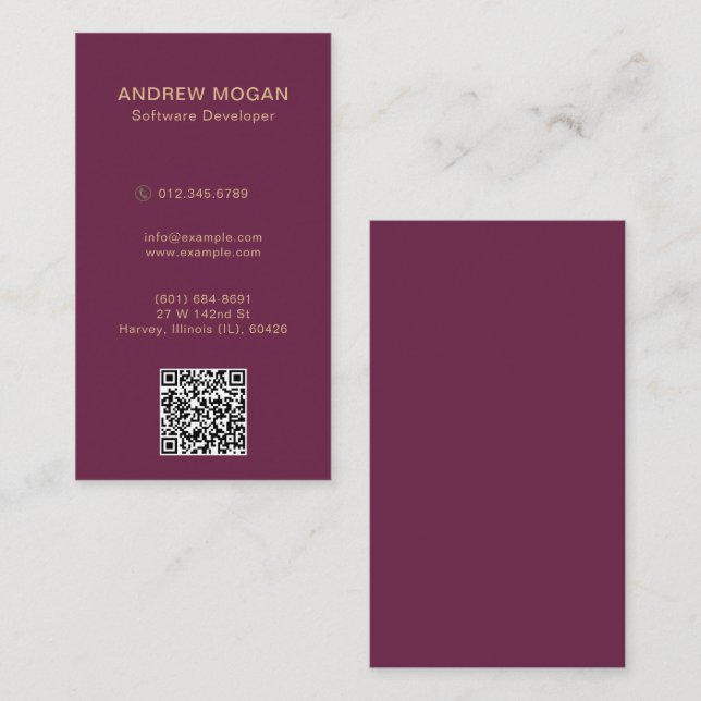 Benutzerdefinierbare Burgundy-Farbe für Software-E Visitenkarte (Vorne/Hinten)