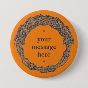 Benutzerdefinierbare Button-OUROBOROS schwarz/türk Button