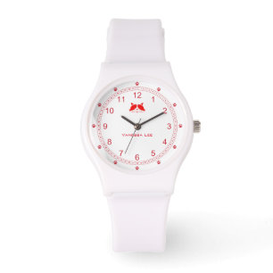 Benutzerdefinierbare Cat Lady Watch in Red Armbanduhr